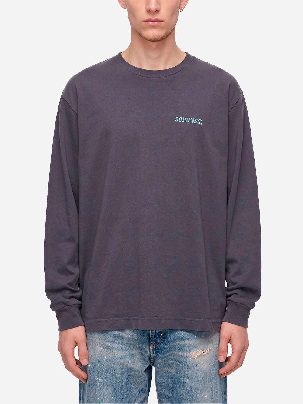 SOPHNET Maglia a maniche lunghe vintage logo grigia Grigia antracite Urbanstaroma