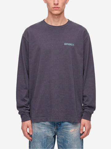 SOPHNET Maglia a maniche lunghe vintage logo grigia Grigia antracite