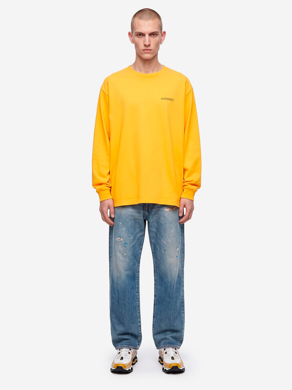 SOPHNET Maglia a maniche lunghe vintage logo gialla Giallo Urbanstaroma