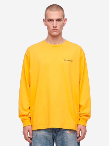 SOPHNET Maglia a maniche lunghe vintage logo gialla Giallo