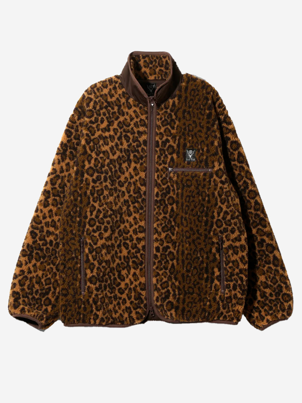 SOUTH2 WEST8 Giacca piping leopardata Khaki Maculato Urbanstaroma