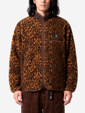 SOUTH2 WEST8 Giacca piping leopardata Khaki Maculato