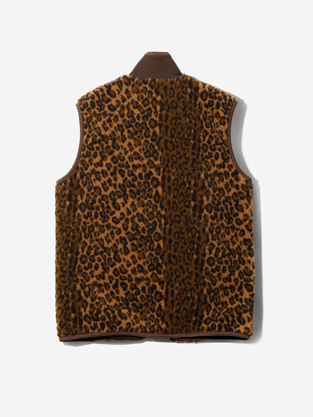 SOUTH2 WEST8 Gilet piping leopardato Khaki Maculato Urbanstaroma