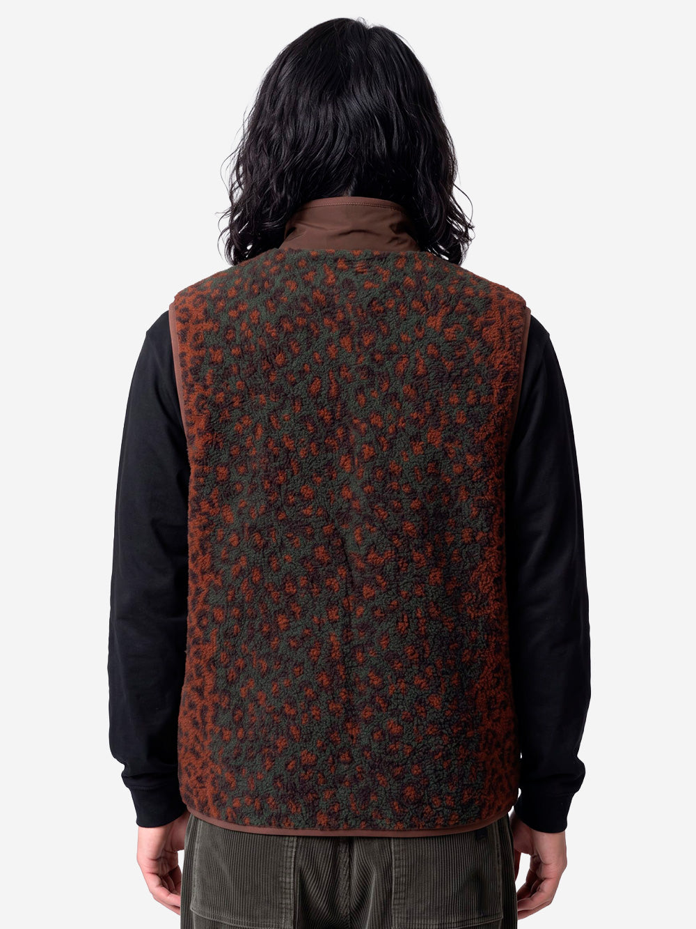 SOUTH2 WEST8 Gilet piping leopardato Rosso Maculato Urbanstaroma