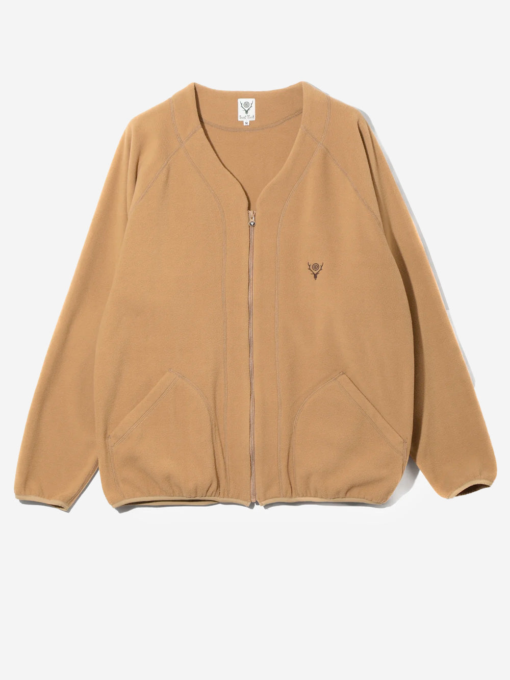 SOUTH2 WEST8 Cardigan con zip in pile beige Beige Urbanstaroma