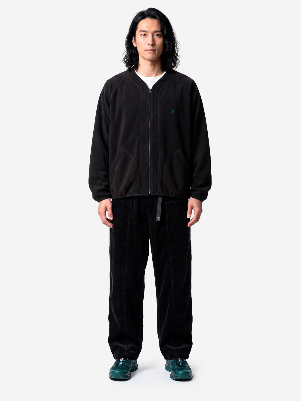 SOUTH2 WEST8 Cardigan con zip in pile nero Nero Urbanstaroma