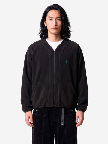 SOUTH2 WEST8 Cardigan con zip in pile nero Nero