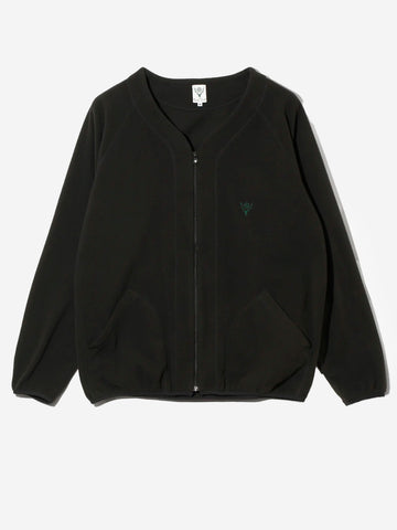 SOUTH2 WEST8 Cardigan con zip in pile nero Nero