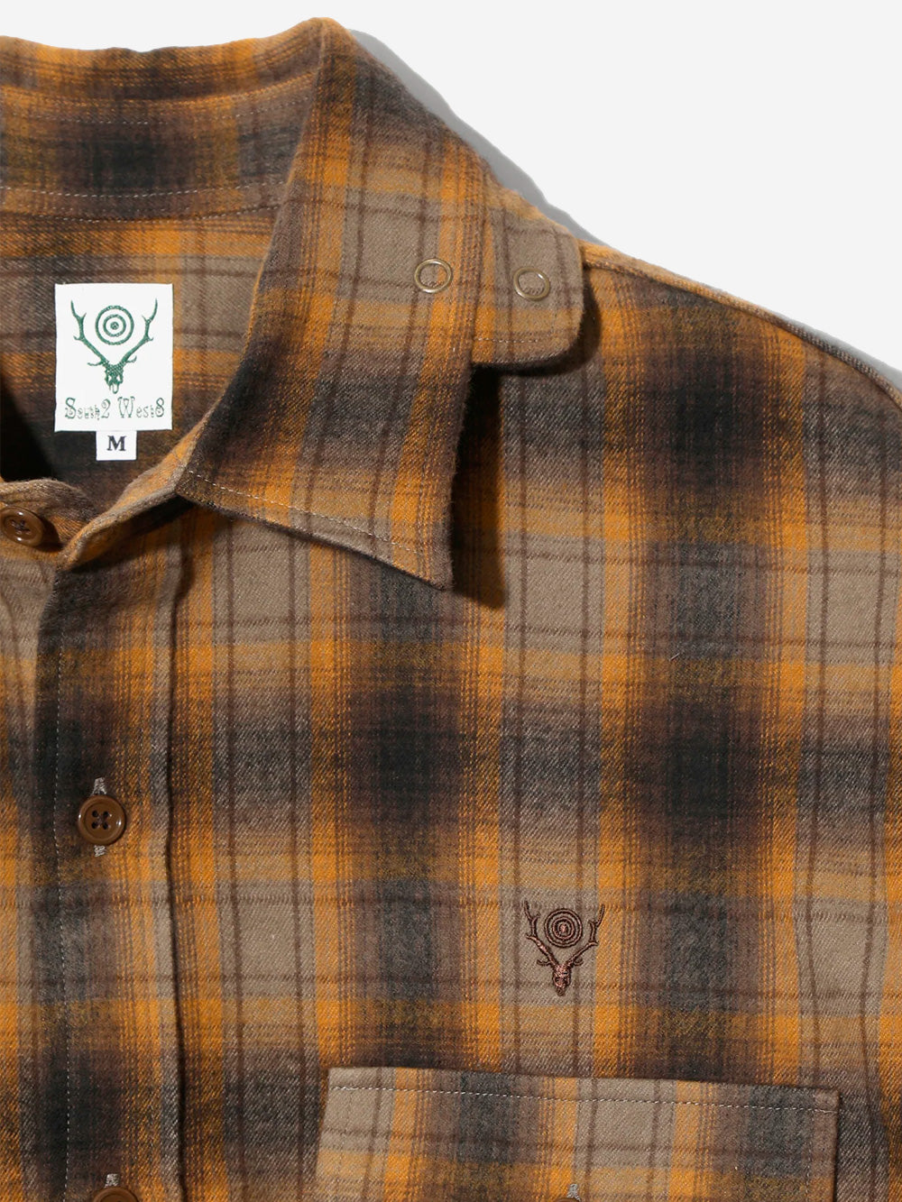 SOUTH2 WEST8 Camicia fishing a quadri Mostarda Urbanstaroma