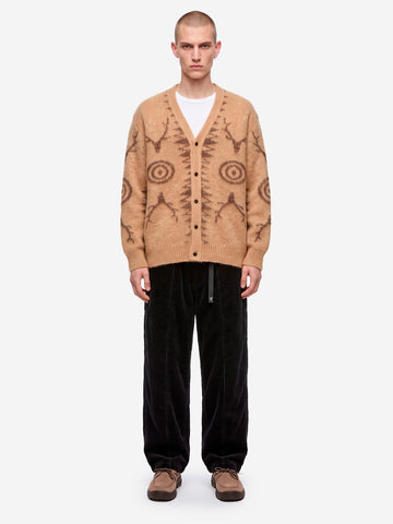 SOUTH2 WEST8 Cardigan Skull &Target beige in misto mohair Beige