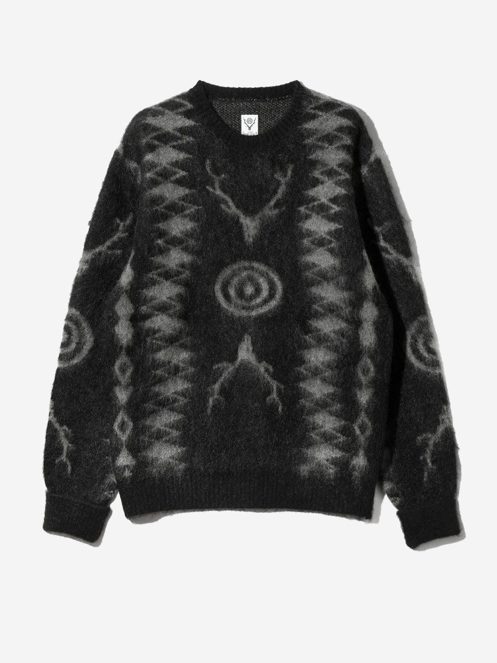 SOUTH2 WEST8 Maglione Skull &Target nero in misto mohair Nero Urbanstaroma