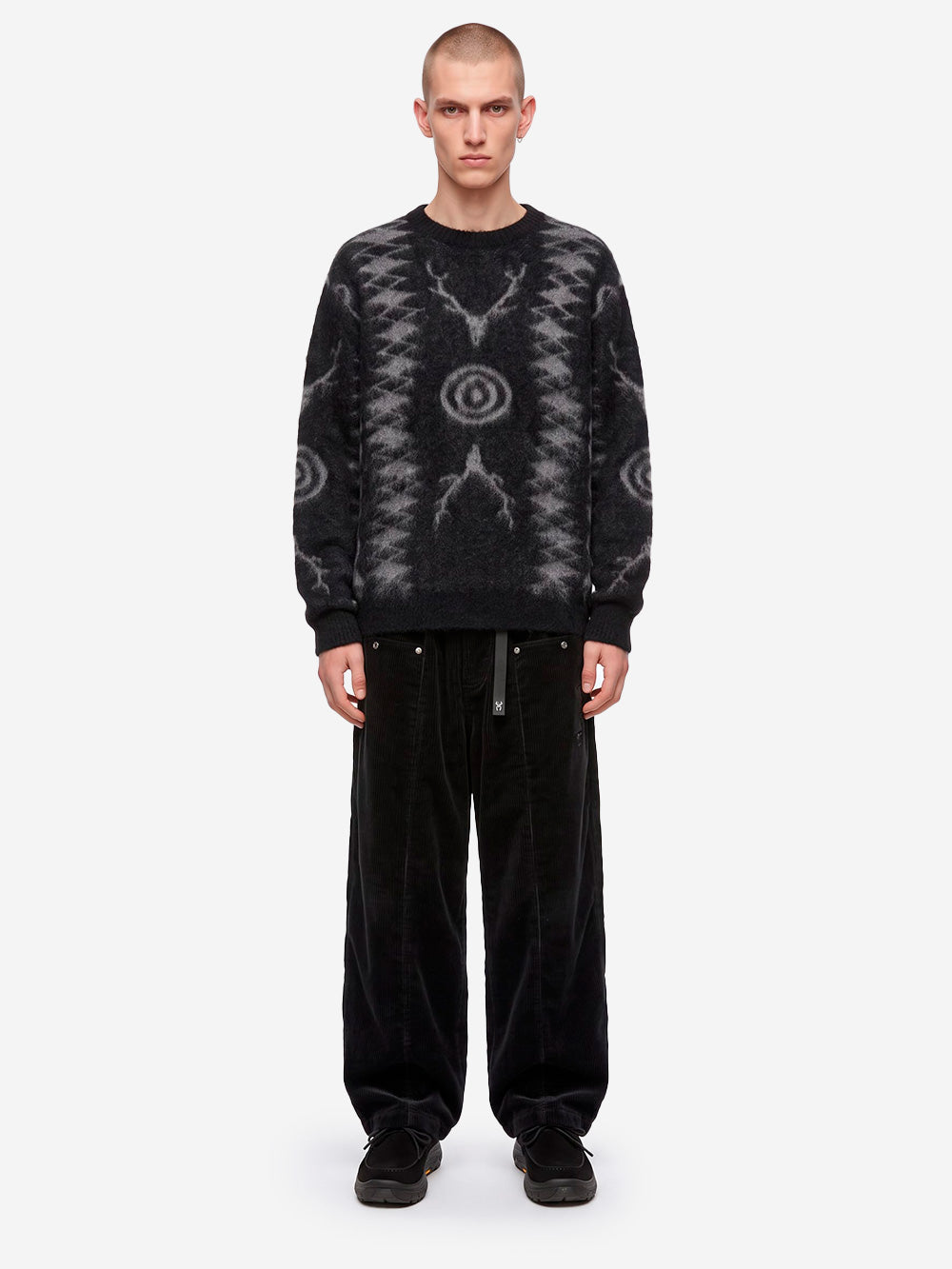 SOUTH2 WEST8 Maglione Skull &Target nero in misto mohair Nero Urbanstaroma
