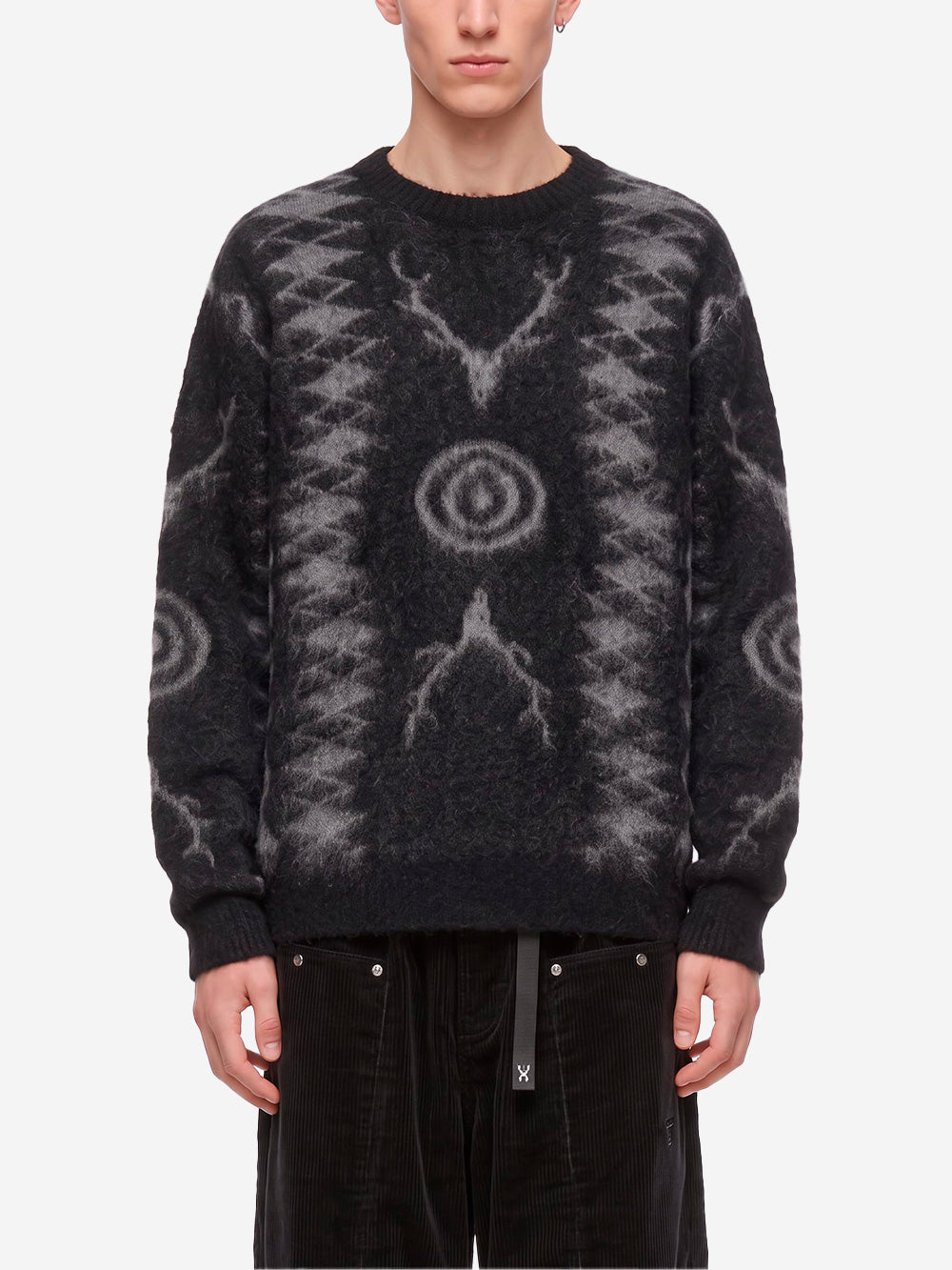 SOUTH2 WEST8 Maglione Skull &Target nero in misto mohair Nero Urbanstaroma