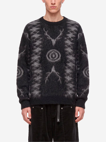 SOUTH2 WEST8 Maglione Skull &Target nero in misto mohair Nero