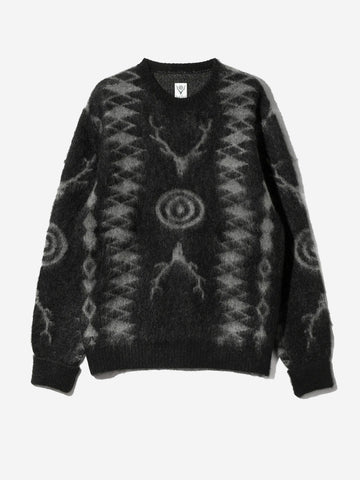 SOUTH2 WEST8 Maglione Skull &Target nero in misto mohair Nero