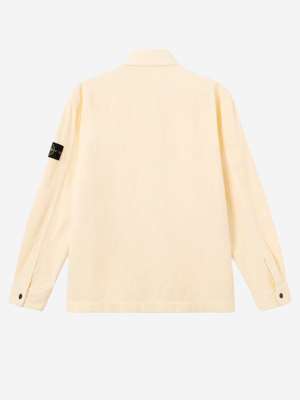 STONE ISLAND Overshirt avorio in corduroy di cotone con tasca e badge Panna Urbanstaroma