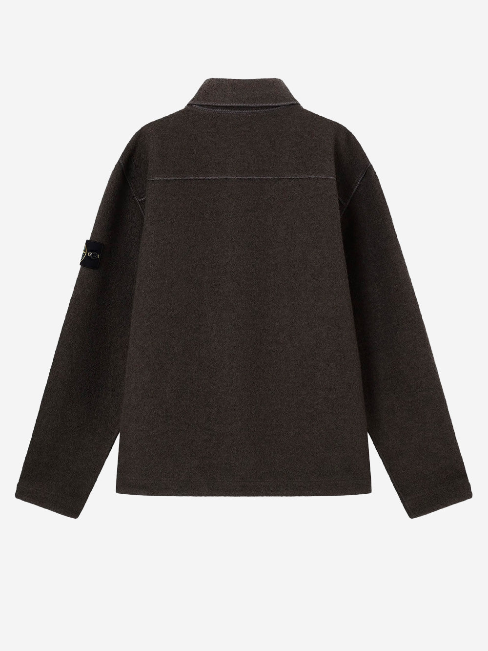 STONE ISLAND Overshirt grigia in micro bouclé di lana e nylon grigio Urbanstaroma