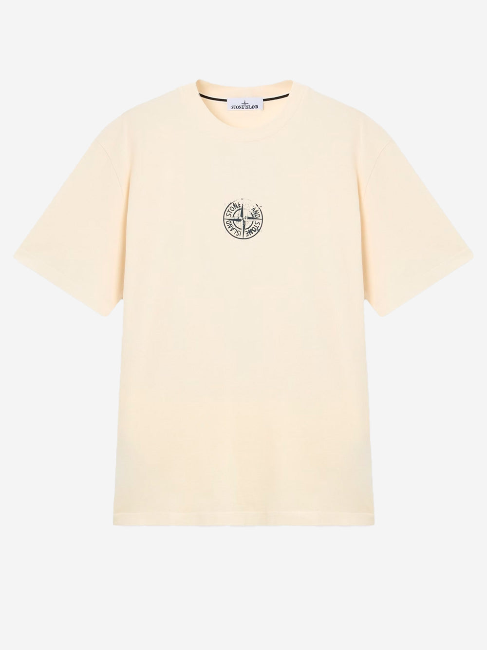 STONE ISLAND T-shirt avorio con stampa 'Vertical Placement' Panna Urbanstaroma