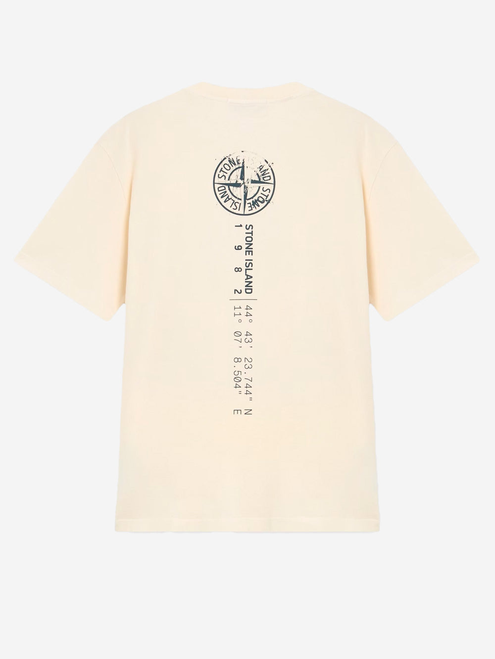 STONE ISLAND T-shirt avorio con stampa 'Vertical Placement' Panna Urbanstaroma