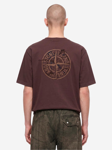 STONE ISLAND T-shirt in cotone vinaccia Vinaccia