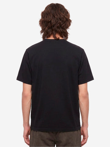 STONE ISLAND T-shirt nera con tasca a soffietto e patch Compass Nero