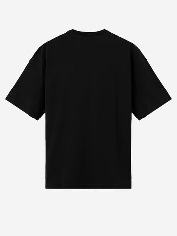 STONE ISLAND T-shirt nera con tasca a soffietto e patch Compass Nero
