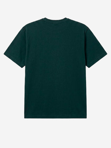 STONE ISLAND T-shirt verde scuro con tasca a soffietto e patch Compass Verde