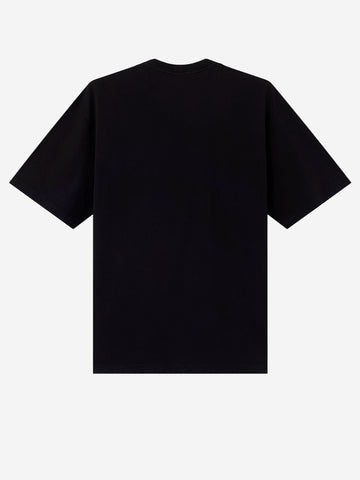STONE ISLAND T-shirt nera in jersey con logo stampato sulla tasca Nero