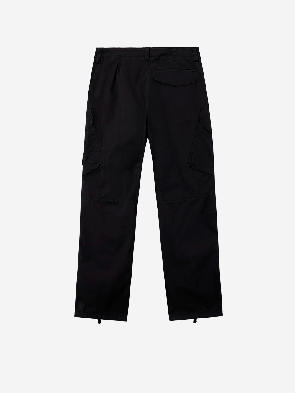 STONE ISLAND Pantalone cargo in twill stretch nero con badge Nero Urbanstaroma