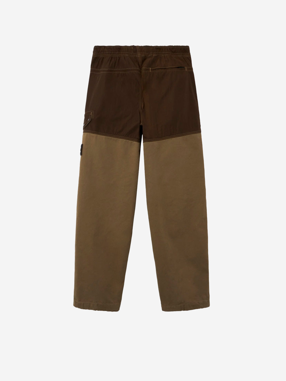STONE ISLAND Pantalone in cotone Panama con inserti in nylon Verde militare Urbanstaroma