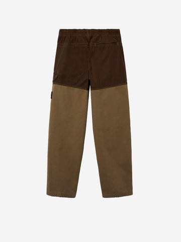 STONE ISLAND Pantalone in cotone Panama con inserti in nylon Verde militare