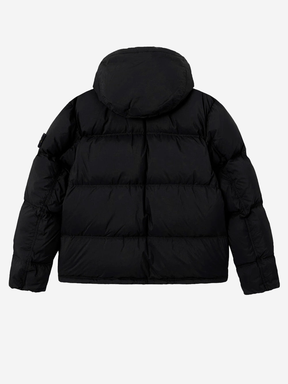STONE ISLAND Piumino nero in nylon matt ripstop con cappuccio staccabile Nero Urbanstaroma