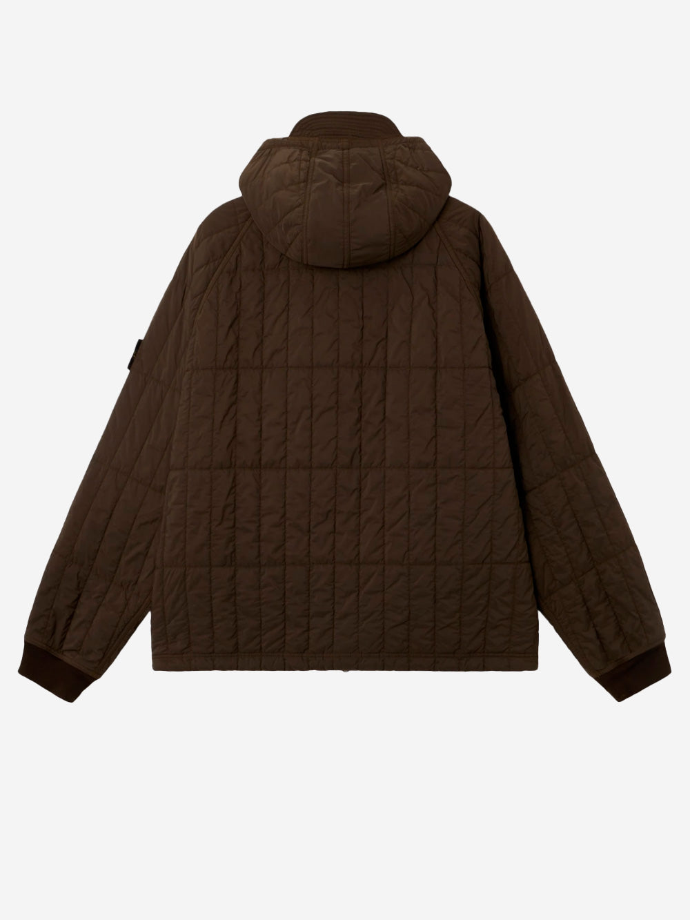 STONE ISLAND Giacca imbottita con cappuccio in nylon stretch marrone Marrone Urbanstaroma