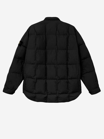 STONE ISLAND Piumino nero in nylon resinato con antigoccia Nero