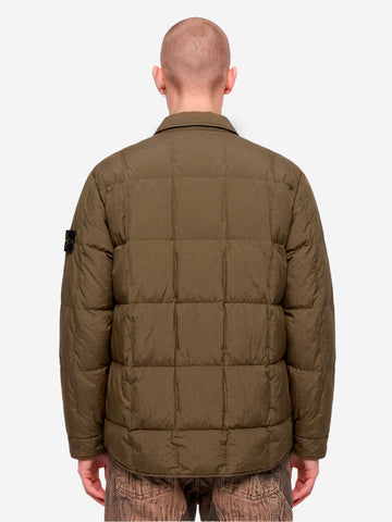 STONE ISLAND Piumino verde in nylon resinato con antigoccia Verde