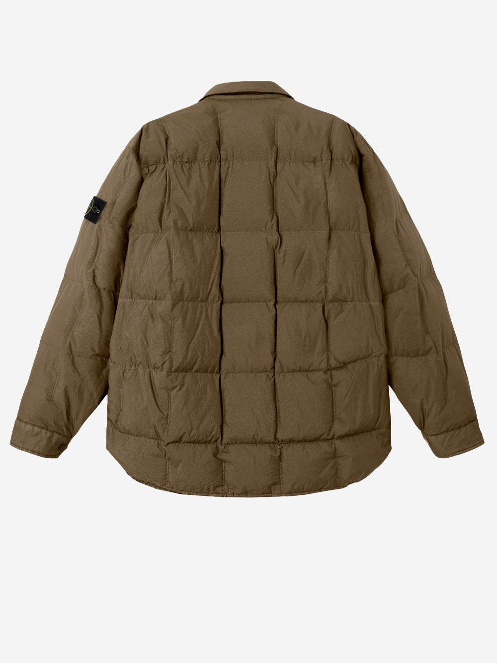 STONE ISLAND Piumino verde in nylon resinato con antigoccia Verde Urbanstaroma