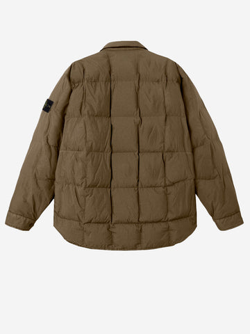 STONE ISLAND Piumino verde in nylon resinato con antigoccia Verde