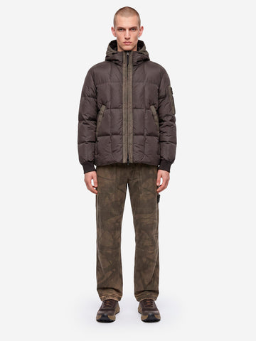 STONE ISLAND Piumino grigio Crinkle Reps antigoccia Piombo