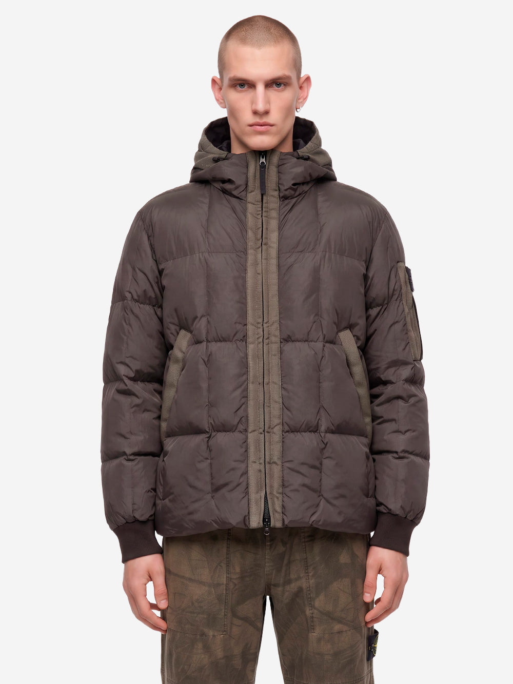 STONE ISLAND Piumino grigio Crinkle Reps antigoccia Piombo Urbanstaroma