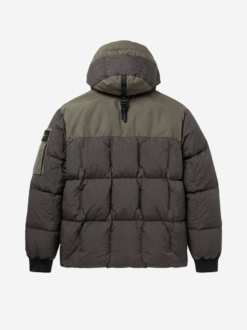 STONE ISLAND Piumino grigio Crinkle Reps antigoccia Piombo