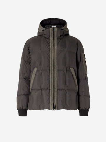 STONE ISLAND Piumino grigio Crinkle Reps antigoccia Piombo