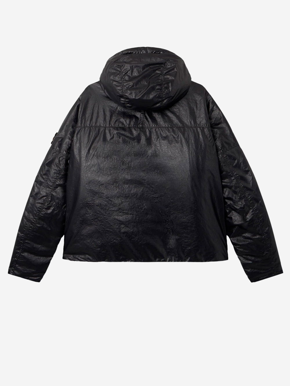 STONE ISLAND Piumino spalmato con cappuccio Light Nylon a tre strati Nero Urbanstaroma