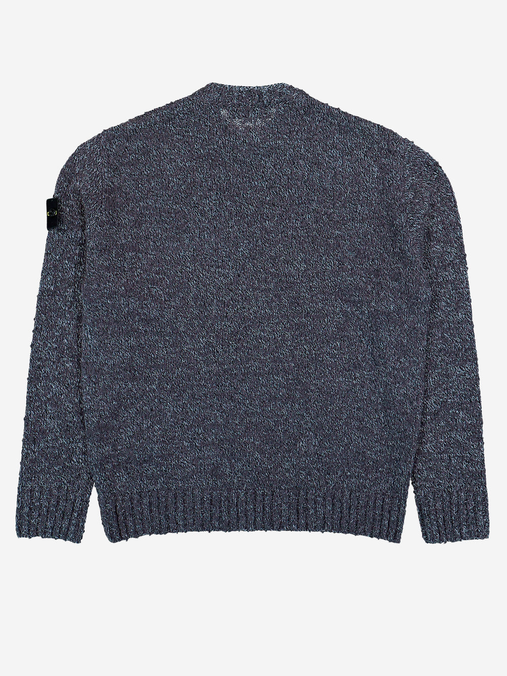 STONE ISLAND Maglione girocollo grigio melange in misto lana con patch Grigia melage Urbanstaroma