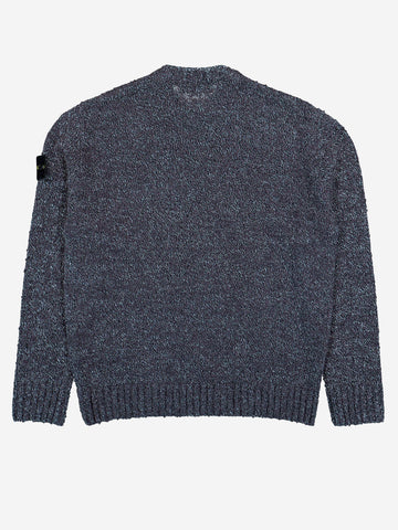 STONE ISLAND Maglione girocollo grigio melange in misto lana con patch Grigia melage