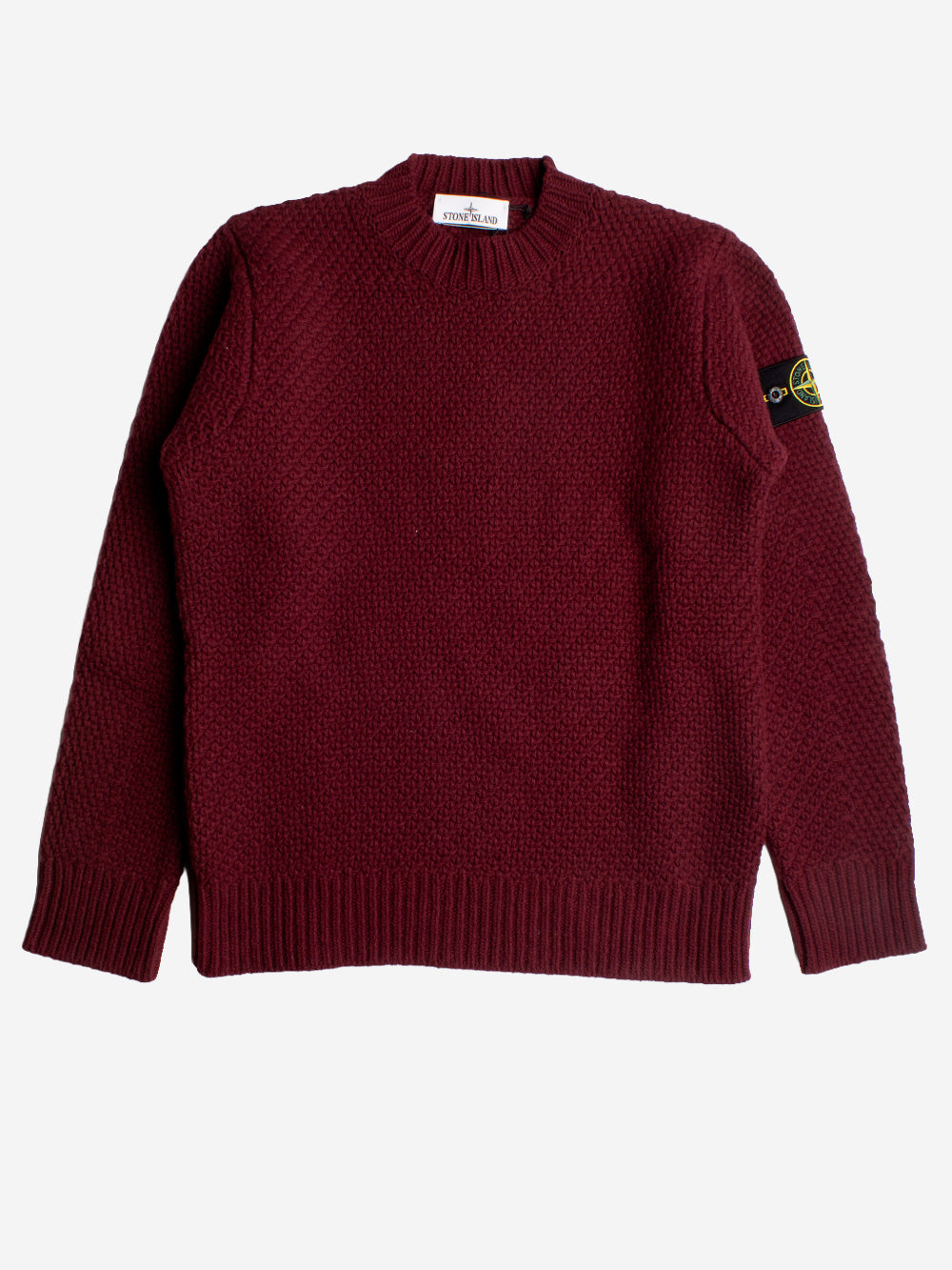 STONE ISLAND Maglione in lana di agnello bordeaux Urbanstaroma