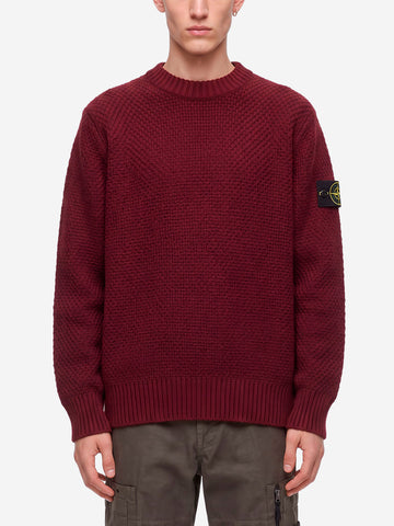 STONE ISLAND Maglione in lana di agnello bordeaux