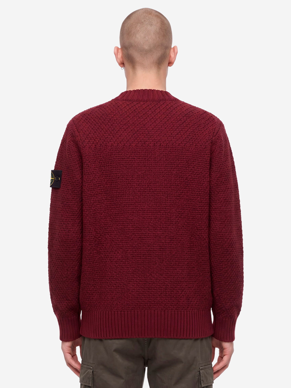 STONE ISLAND Maglione in lana di agnello bordeaux Urbanstaroma