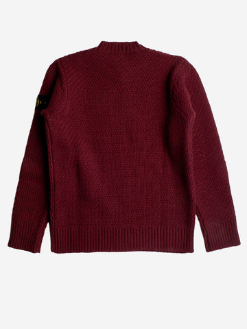 STONE ISLAND Maglione in lana di agnello bordeaux