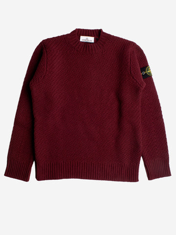 STONE ISLAND Maglione in lana di agnello bordeaux