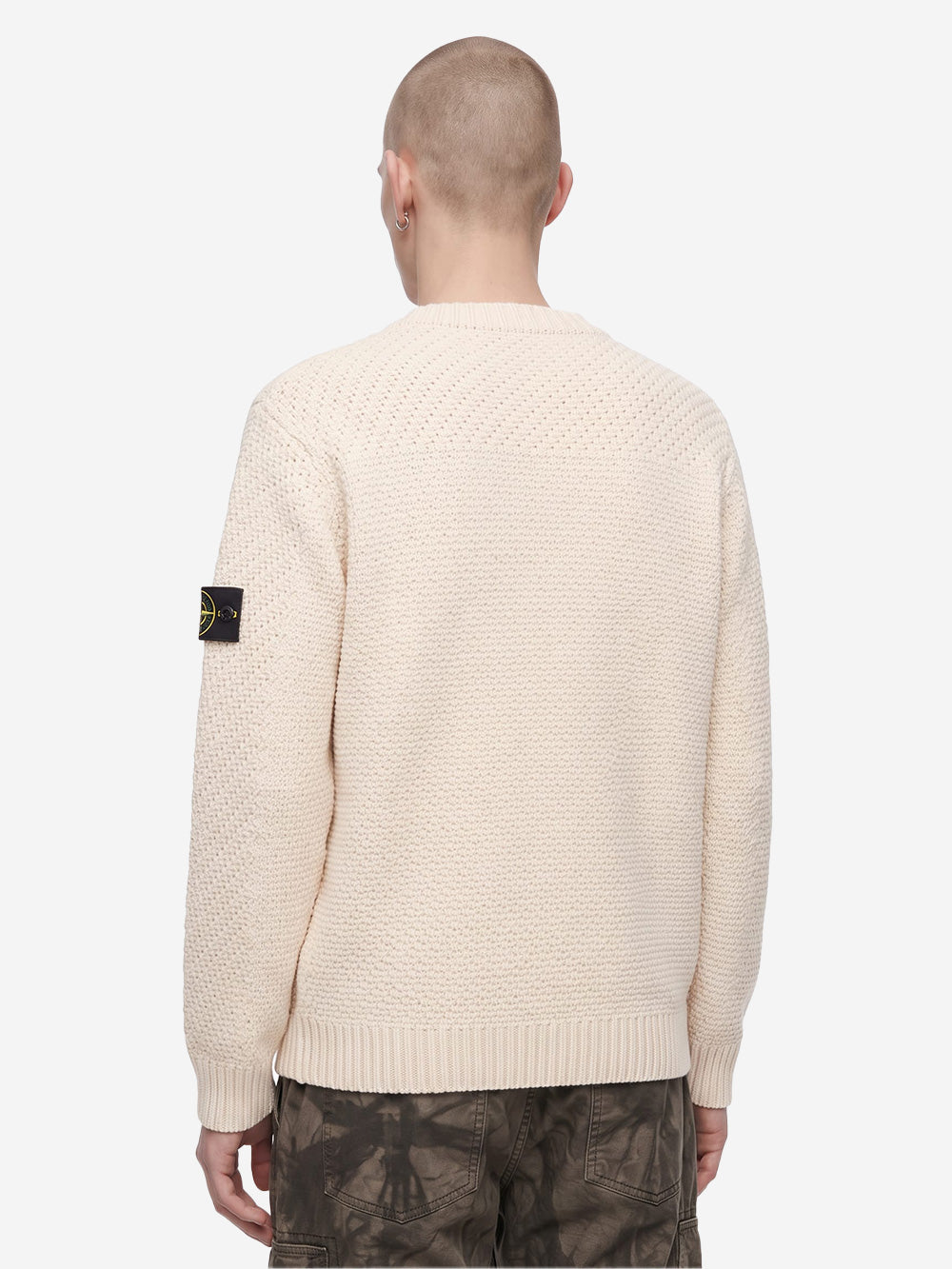STONE ISLAND Maglione in lana di agnello panna Panna Urbanstaroma